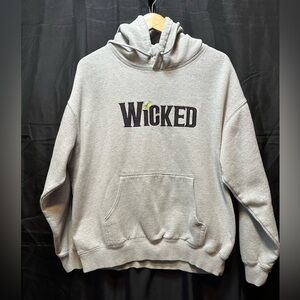 Wicked Musical Hoodie Womens Gray Embroidered Broadway Wizard of OZ Elphaba